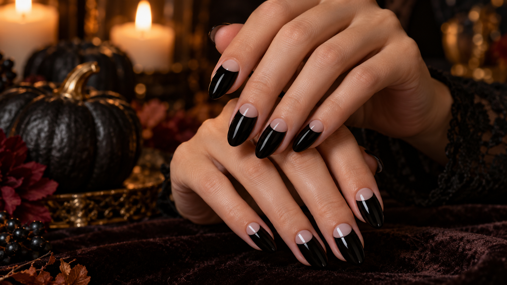 Black and Nude Negative-Space Half Moons